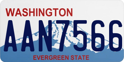 WA license plate AAN7566