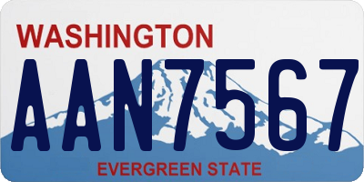 WA license plate AAN7567