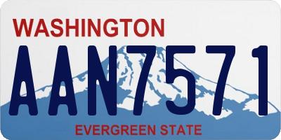 WA license plate AAN7571