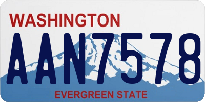 WA license plate AAN7578