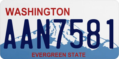 WA license plate AAN7581