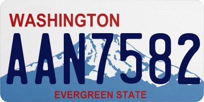 WA license plate AAN7582