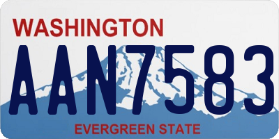 WA license plate AAN7583