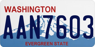 WA license plate AAN7603