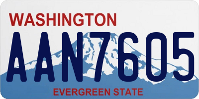 WA license plate AAN7605