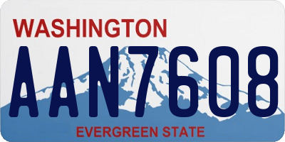 WA license plate AAN7608