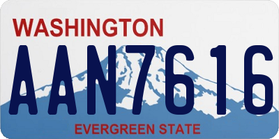 WA license plate AAN7616