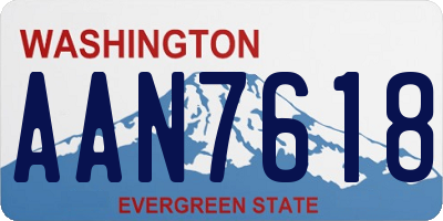 WA license plate AAN7618