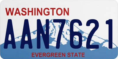 WA license plate AAN7621