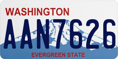 WA license plate AAN7626