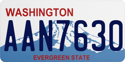 WA license plate AAN7630