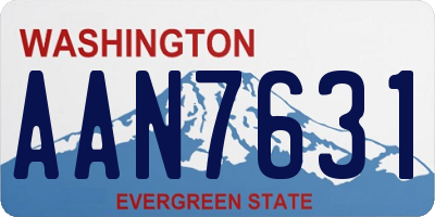 WA license plate AAN7631