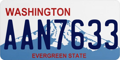 WA license plate AAN7633