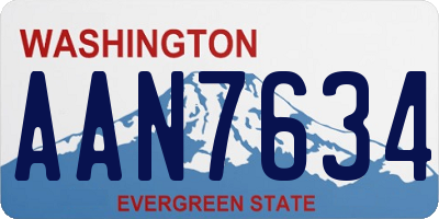 WA license plate AAN7634