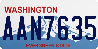 WA license plate AAN7635