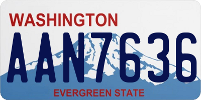 WA license plate AAN7636