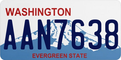 WA license plate AAN7638