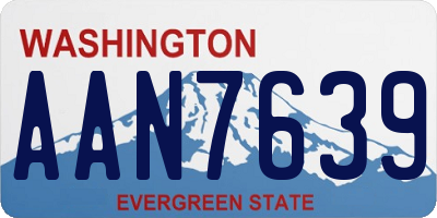 WA license plate AAN7639