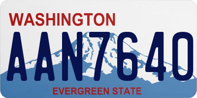 WA license plate AAN7640