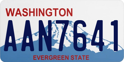 WA license plate AAN7641