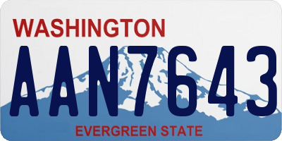 WA license plate AAN7643