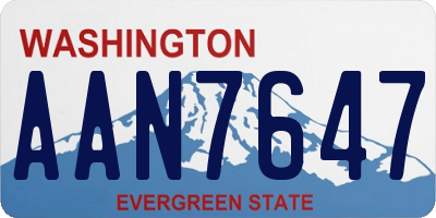 WA license plate AAN7647