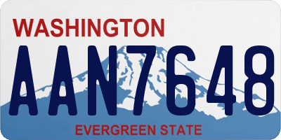 WA license plate AAN7648