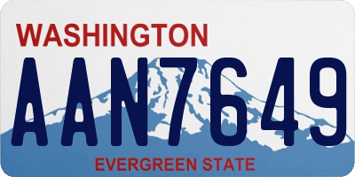 WA license plate AAN7649