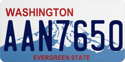 WA license plate AAN7650