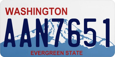 WA license plate AAN7651