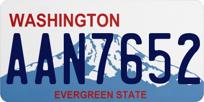 WA license plate AAN7652