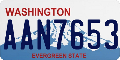 WA license plate AAN7653