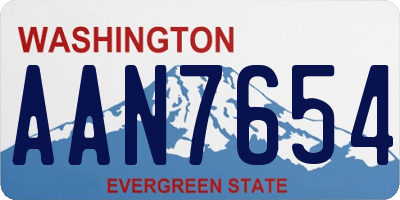 WA license plate AAN7654