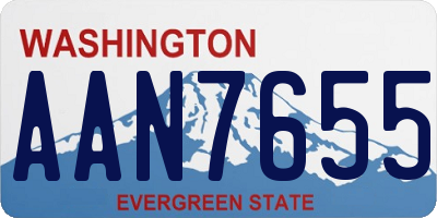 WA license plate AAN7655