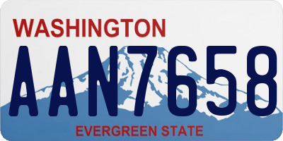 WA license plate AAN7658