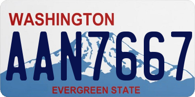 WA license plate AAN7667