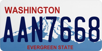 WA license plate AAN7668