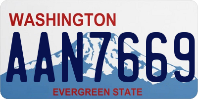 WA license plate AAN7669