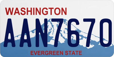 WA license plate AAN7670