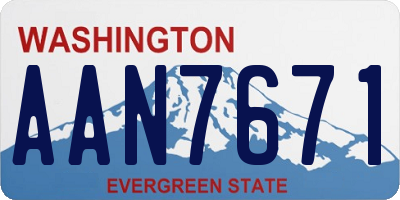 WA license plate AAN7671