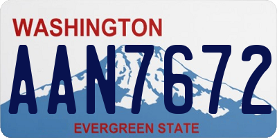 WA license plate AAN7672