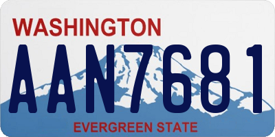 WA license plate AAN7681