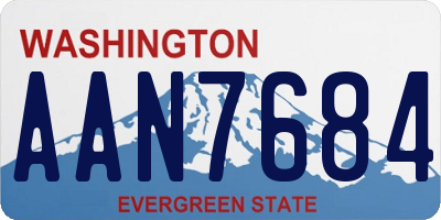 WA license plate AAN7684