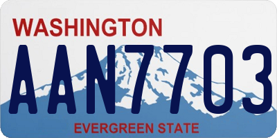 WA license plate AAN7703