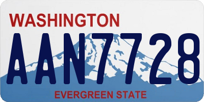 WA license plate AAN7728