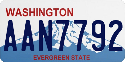 WA license plate AAN7792
