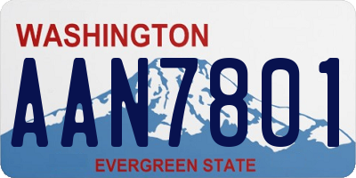 WA license plate AAN7801