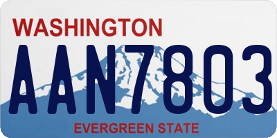 WA license plate AAN7803