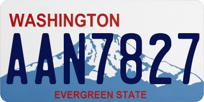 WA license plate AAN7827