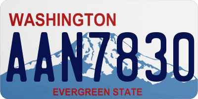 WA license plate AAN7830